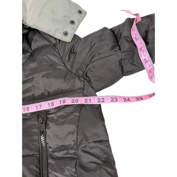 Zara Puffer Coat Winter Hooded Jacket Black Gray Green Womens Small - Picture 7 of 8